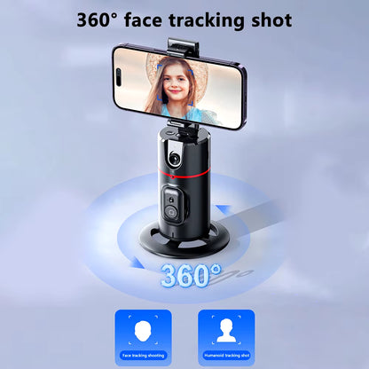 Auto Tracking Smart Robotic Cameraman with 360-Degree Face Recognition, AI Shooting, Selfie Stick, and Gimbal Stabilizer for Vlogging and Live Streaming