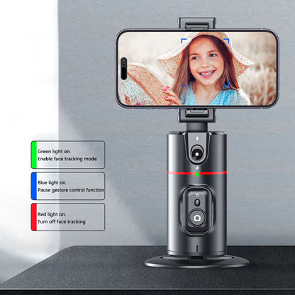 Auto Tracking Smart Robotic Cameraman with 360-Degree Face Recognition, AI Shooting, Selfie Stick, and Gimbal Stabilizer for Vlogging and Live Streaming